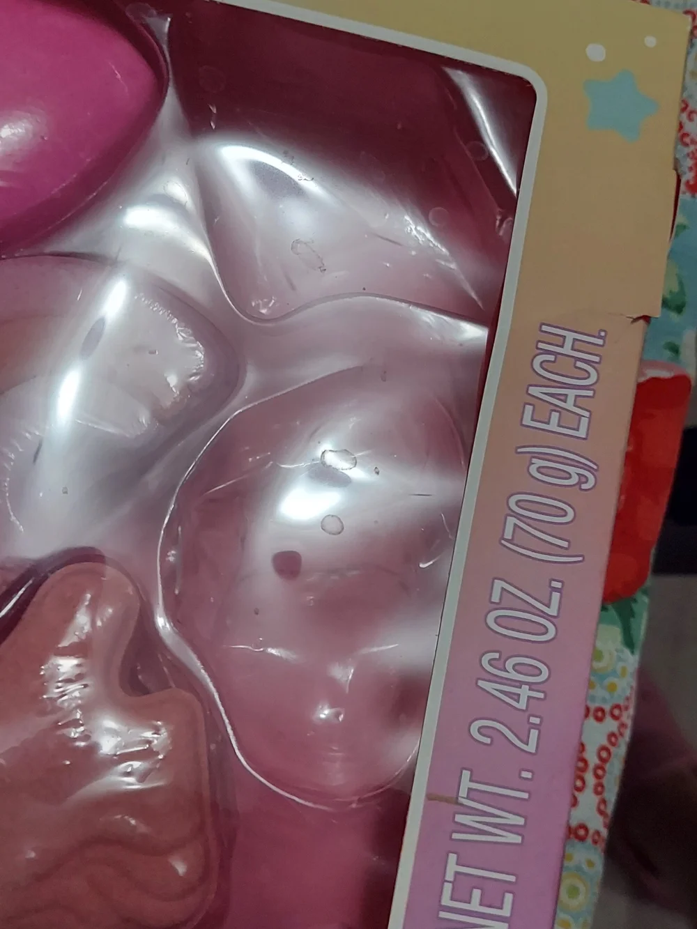Kids Pink Bath Fizzy Set - Assorted Shapes Missing 2 Pieces
